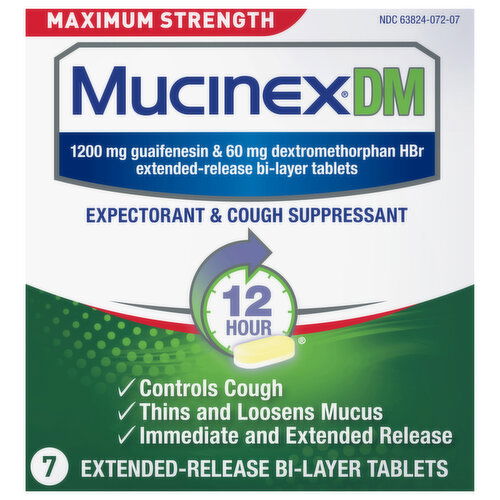 Mucinex DM Extended-Release Bi-Layer Tablets Maximum Strength Expectorant & Cough Suppressant