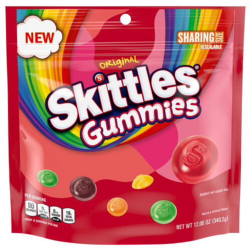 Skittles Soft Candy, Original, Gummies, Sharing Size