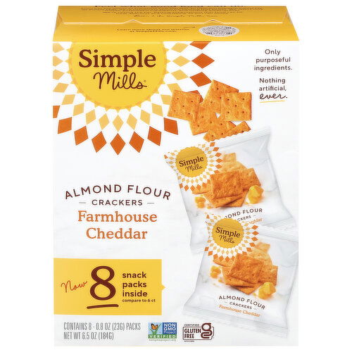Simple Mills Crackers, Farmhouse Cheddar, Almond Flour