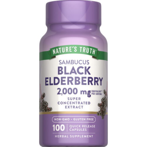 Nature's Truth Sambucus Black Elderberry 100 Capsules