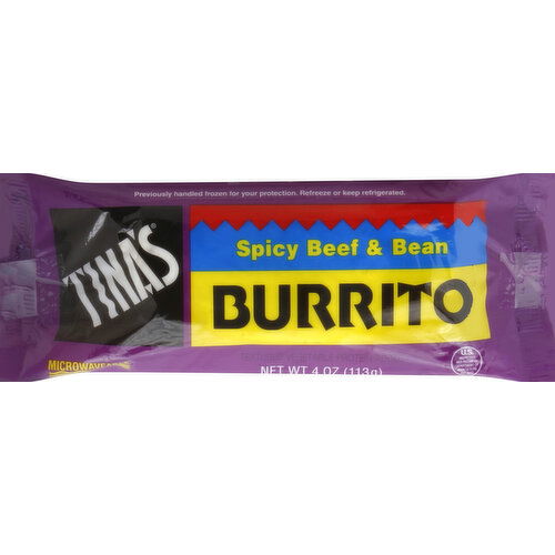 Tina's Burrito, Spicy Beef & Bean