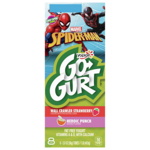Go-Gurt Marvel Spider-Man Wall Crawler Strawberry/Heroic Punch Yogurts