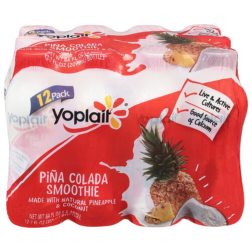Yoplait Smoothie, Pina Colada, 12 Pack