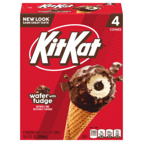 Kit Kat Wafer with Fudge Frozen Dairy Dessert Cones