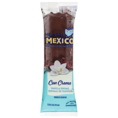 Helados Mexico Ice Cream Bar, Vanilla Eskimo, Premium