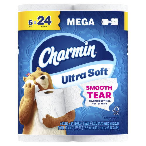 Charmin Charmin Toilet Paper Ultra Soft, 6 Mega Rolls