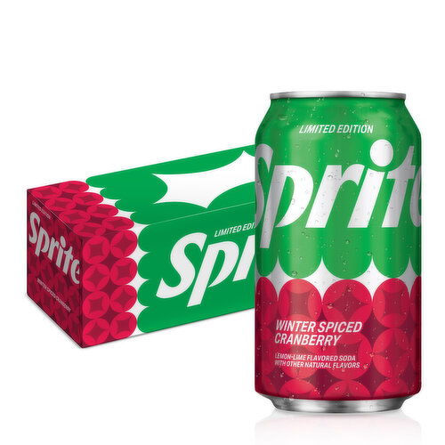 Sprite  Winter Spiced Cranberry, Lemon-Lime And Cranberry Flavored Soda Pop Soft Drink