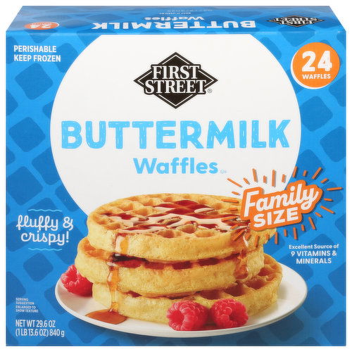 First Street Waffles, Buttermilk, Family Size