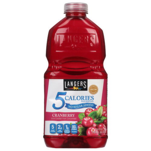 Langers Juice Cocktail, from Concentrate, No Sugar Added, Cranberry