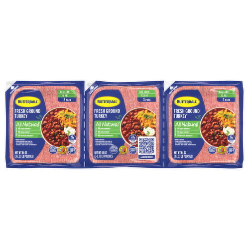 Butterball Fresh Ground Tukey 93% Flex 3 Pack