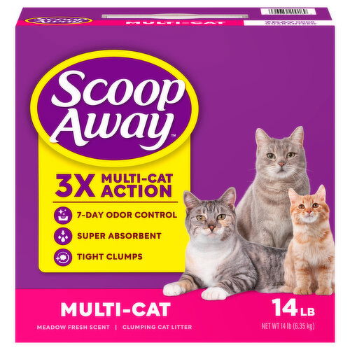 Scoop Away Cat Litter, Clumping, Meadow Fresh Scent, Multi-Cat