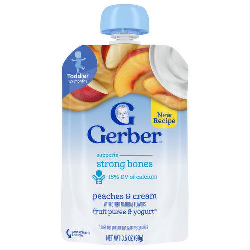 Gerber Toddler (12+ Months) Peaches & Cream Fruit Puree & Yogurt