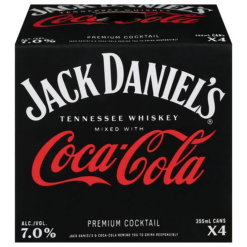 Jack Daniel's Cocktail, Premium, Coca Cola, Tennesse Whiskey