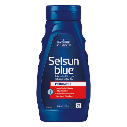 Selsun Blue Antidandruff Shampoo, Maximum Strength, Medicated