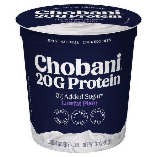 Chobani Yogurt, Greek, Lowfat, Plain