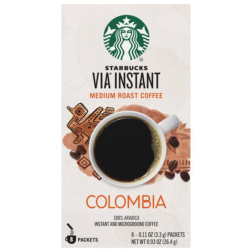 Starbucks Coffee, Instant and Microground, 100% Arabica, Medium Roast, Colombia