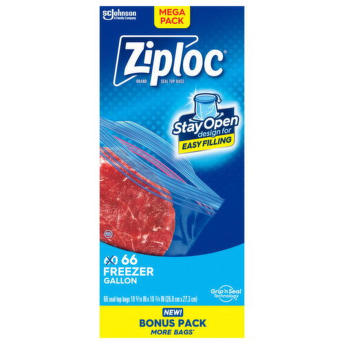 Ziploc Seal Top Bags, Freezer, Gallon, Mega Pack