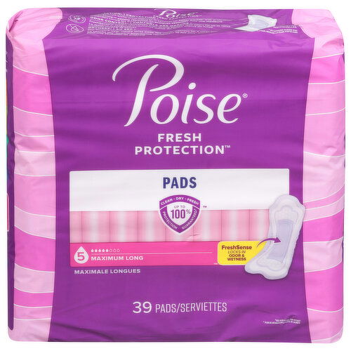 Poise Pads, 5, Maximum Long