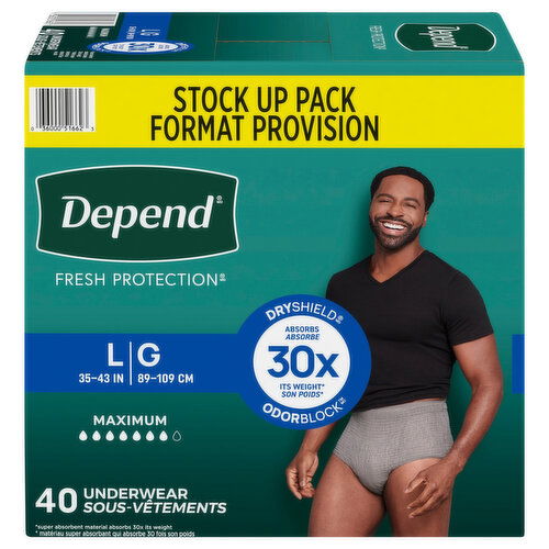 Depend Maximum L Underwear Stock Up Pack
