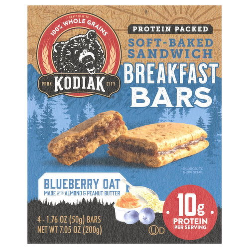 Kodiak Soft-Baked Sandwich Blueberry Oat Breakfast Bars