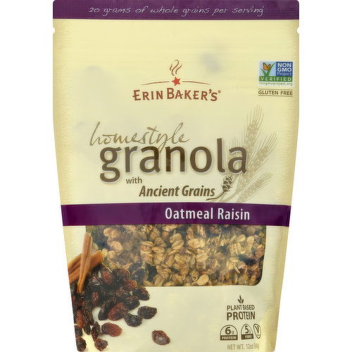 Erin Baker's Granola, Oatmeal Raisin, Homestyle