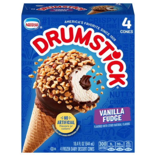 Drumstick Vanilla Fudge Frozen Dairy Dessert Cones