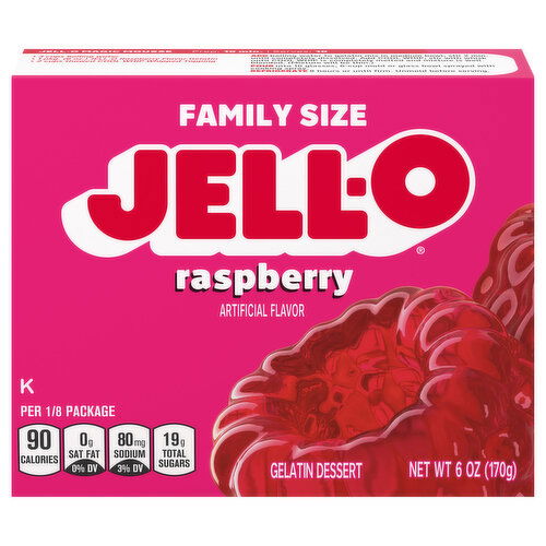 Jell-O Raspberry Gelatin Dessert Family Size