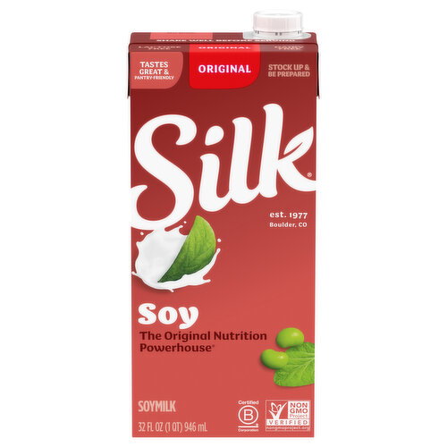 Silk Shelf Stable Dairy Free Vegan Original Soy Milk