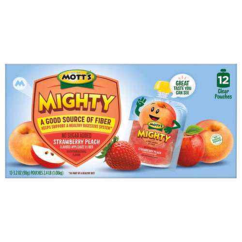 Mott's Applesauce & Fiber, Strawberry Peach Flavored