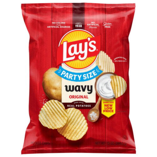 Lay's Wavy Original Potato Chips Party Size
