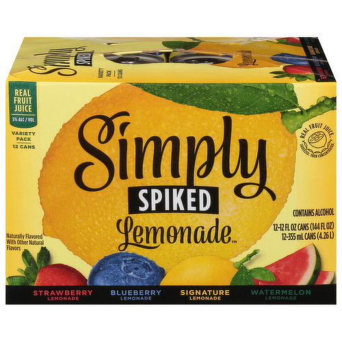 Simply Spiked Beer, Lemonade, Variety Pack