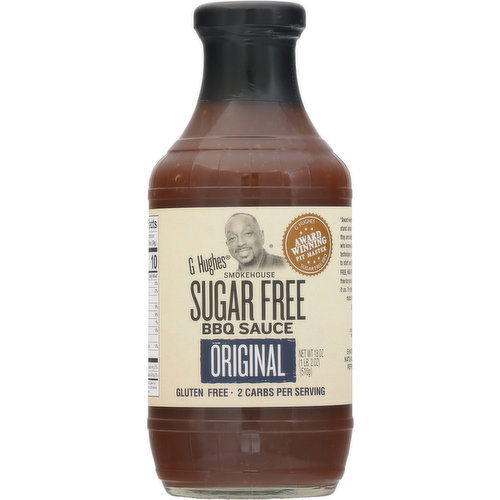 G Hughes BBQ Sauce, Sugar Free, Original, Smokehouse