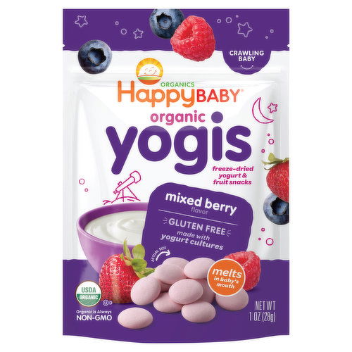 HappyBaby Yogis, Organic, Mixed Berry, Crawling Baby