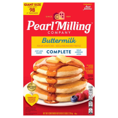 Pearl Milling Company Pancake & Waffle Mix, Buttermilk, Complete, Giant Size