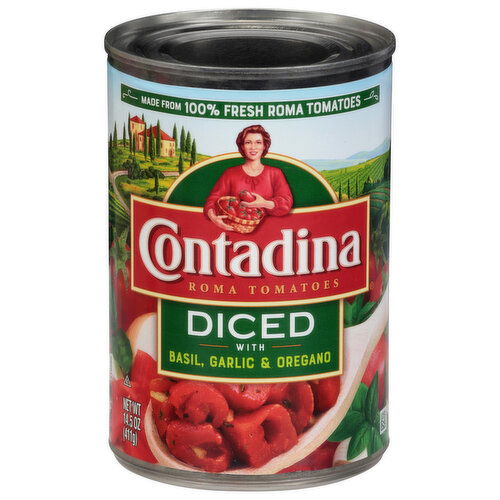 Contadina Diced Roma Tomatoes with Basil, Garlic & Oregano