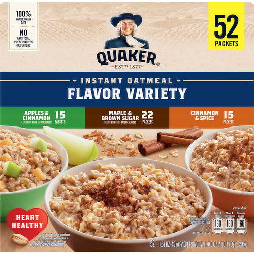 Quaker Quaker Instant Oatmeal Flavor Variety 1.51 Oz 52 Count