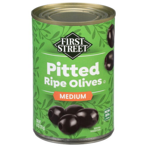 First Street Olives, California Ripe, Medium Pitted
