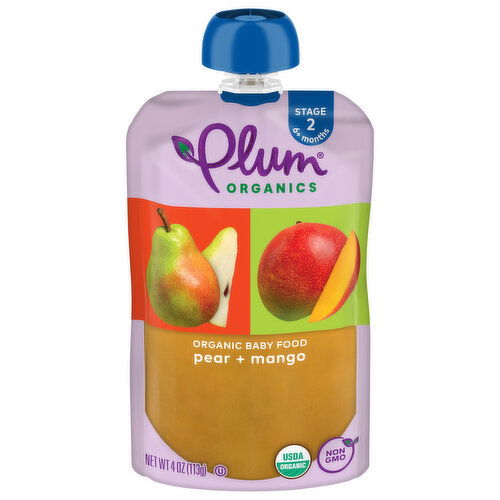 Plum Organics Stage 2 Organic Baby Food Pear + Mango