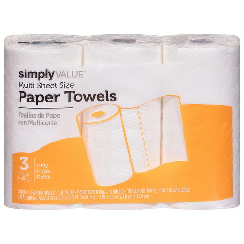Simply Value 2 Ply Multi Sheet Size Paper Towels