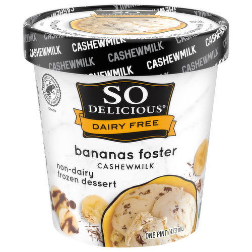 So Delicious Dairy Free Frozen Dessert, Non-Dairy, Banana Foster, Cashewmilk