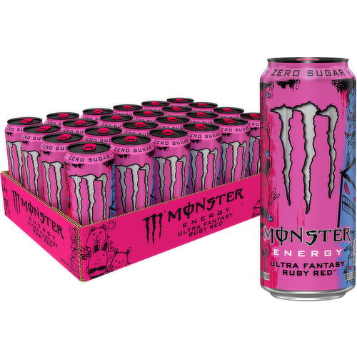 Monster Energy Ultra Monster Energy Ultra, Fantasy Ruby Red, Energy Drink, 24 Pack - 16 Fl Oz