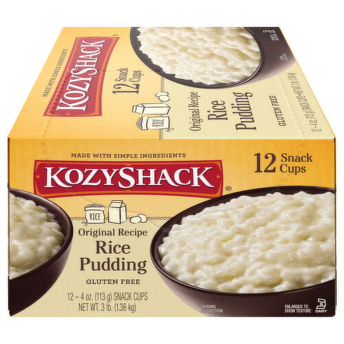 Kozy Shack Rice Pudding Snack Cups, Original Recipe, Gluten Free Dessert