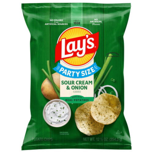Lay's Sour Cream & Onion Flavored Party Size Potato Chips Image 1 of 4