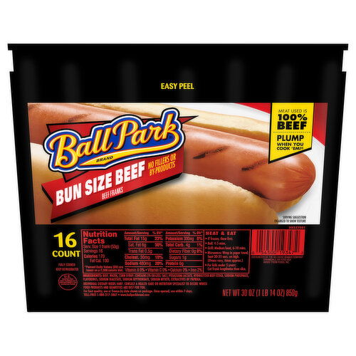 Ball Park Bun Size Beef Franks