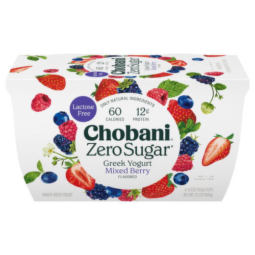 Chobani yogurt mixed berry, Zero Sugar,Greek,Nonfat