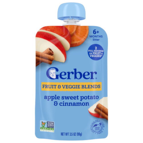 Gerber 6+ Months Sitter Apple Sweet Potato & Cinnamon Fruit & Veggie Blends Image 1 of 6