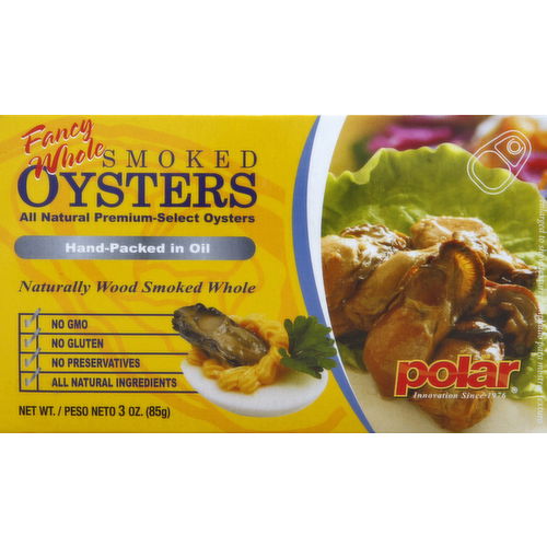 Polar Whole Fancy Smoked Oysters 3 oz