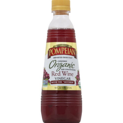 Pompeian Vinegar, Organic, Red Wine