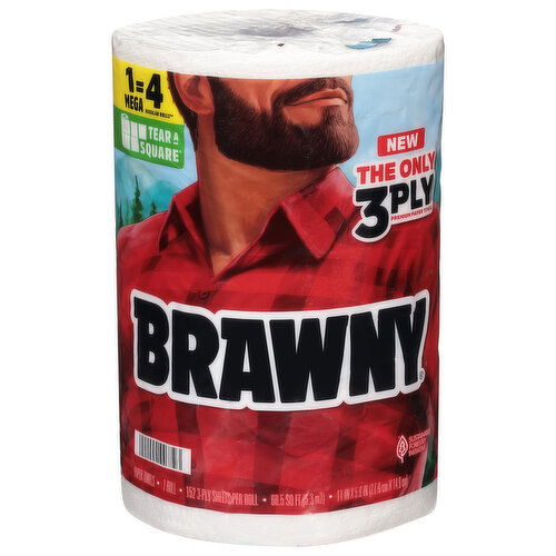 Brawny White 3-Ply Mega Roll Paper Towels