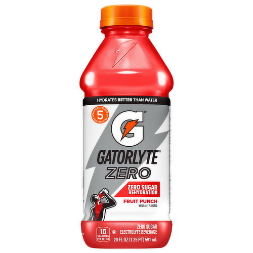 Gatorlyte Zero Sugar Rehydration Fruit Punch Electrolyte Beverage Image 1 of 3